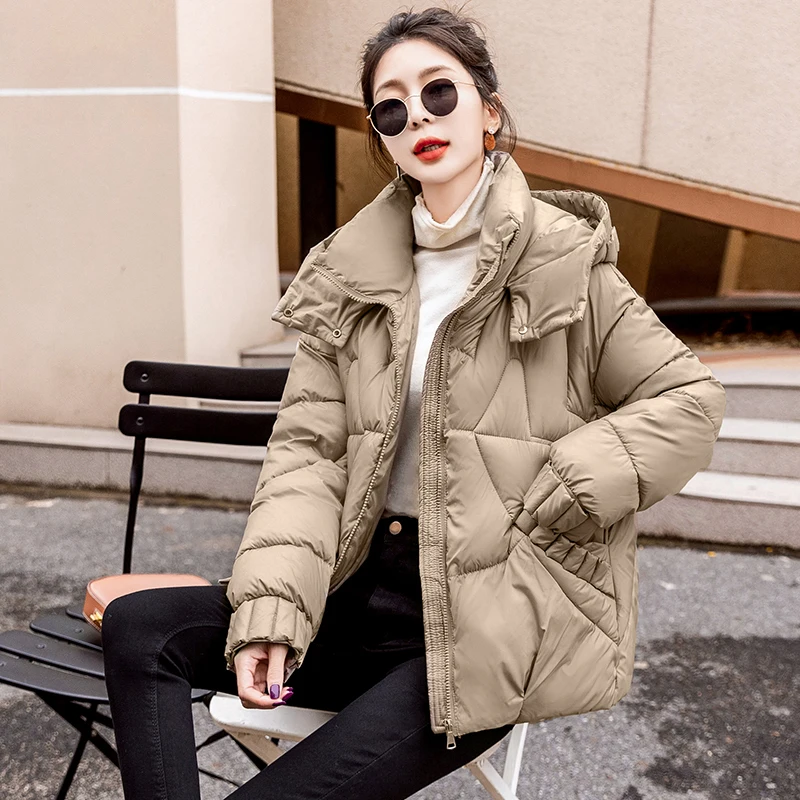 Parkas coreanas para mujer, chaqueta gruesa y cálida de algodón, abrigo holgado con capucha, ropa de nieve para invierno, novedad de 2023