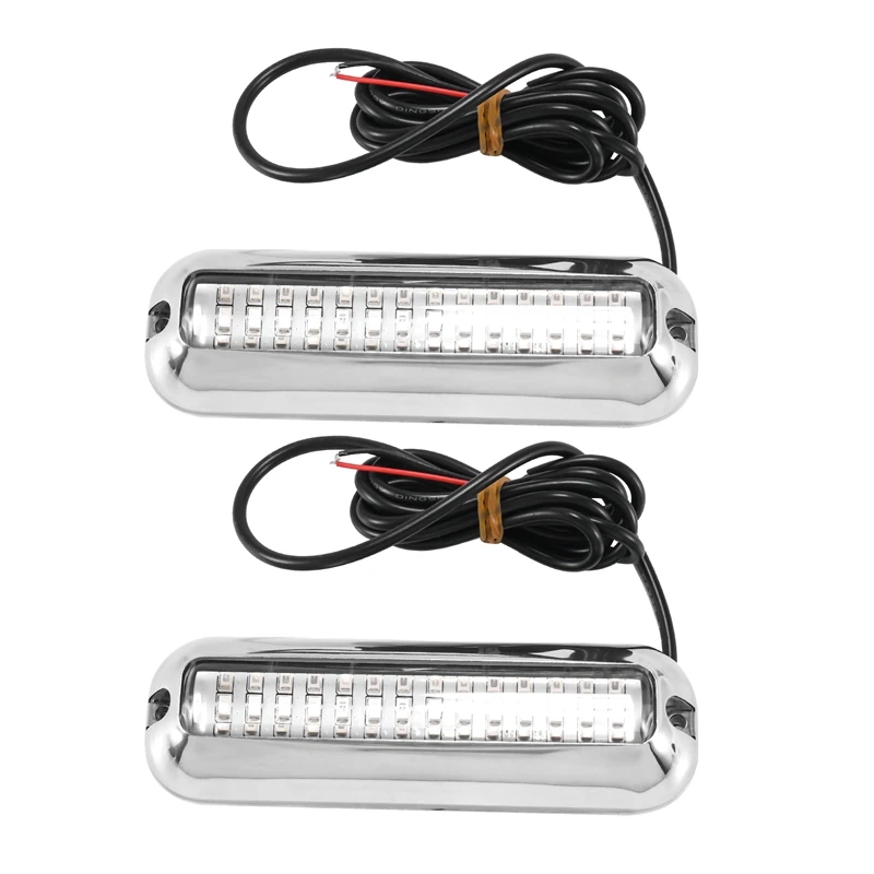 

2Pcs 42LED Boat Drain Light Boat Transom Light Blue Underwater Pontoon Marine Light