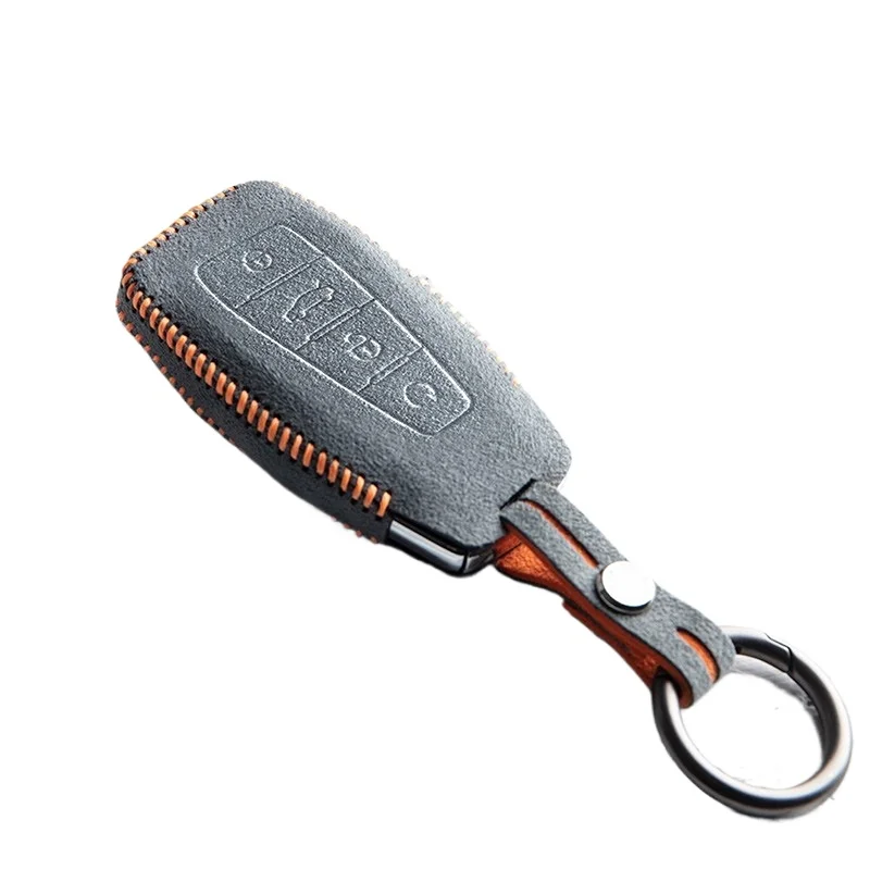 Suitable for Geely Coolray Preface Icon Atlas Monjaro Emgrand Fashion Alcantara Suede Car Remote Key Case Cover Keychain