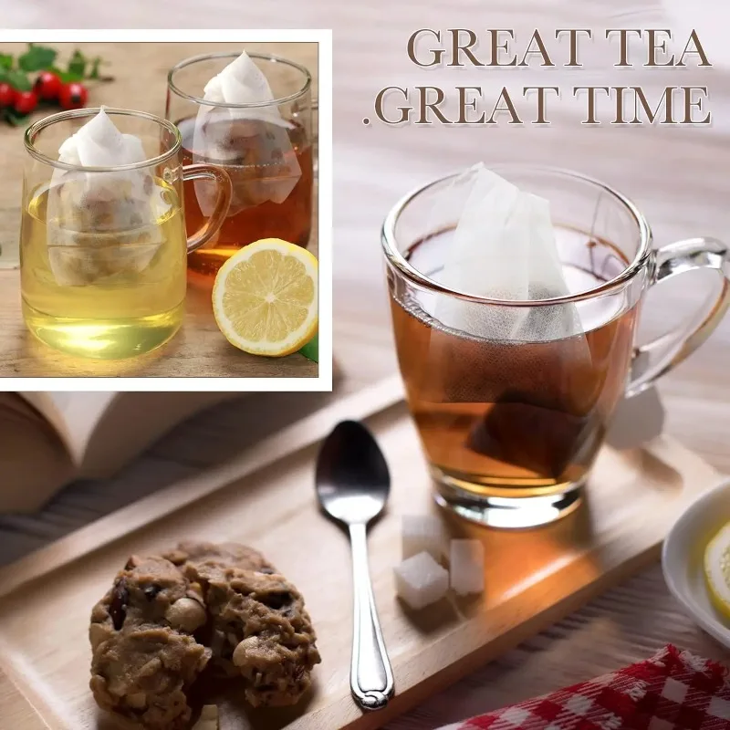  Food Grade Nonwoven Drawstring Tea Bags Disposable Filter Bags for Herbal Tea Loose Leaf and Cooking Spices