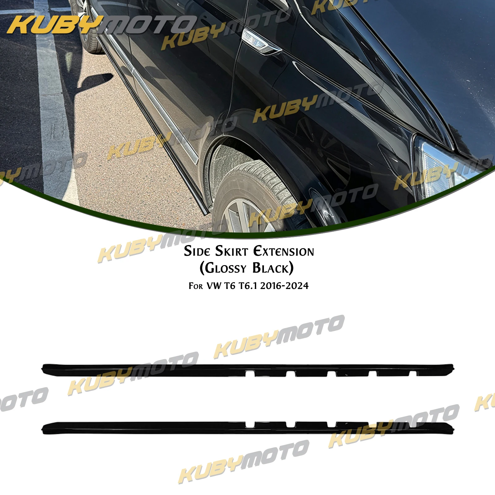 Lower Side Skirt Extension Door Panel Guard Kit For Volkswagen T6 T6.1 2016-2024