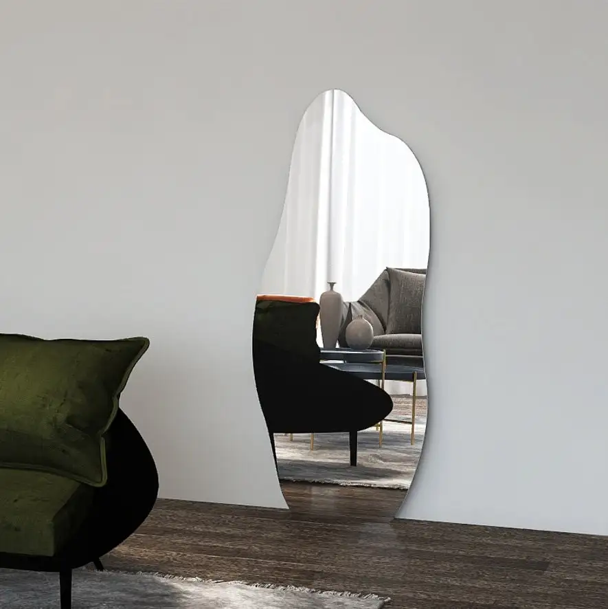 home decor Custom Full Length Wall Mirror Long Floor Asymmetric Tall Full Framed Wall Irregular Mirror for Bedroom furniture