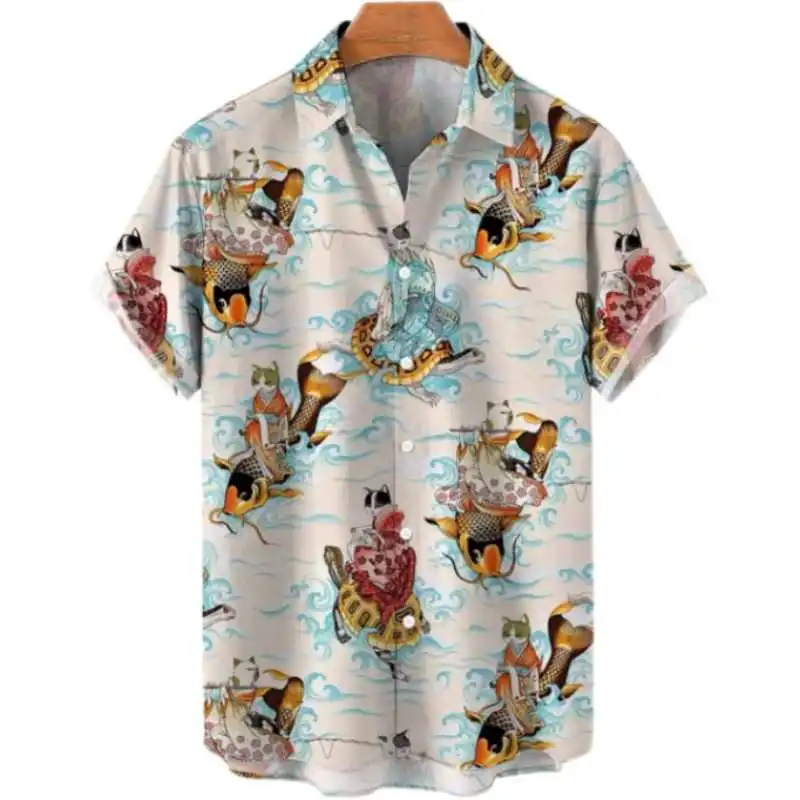 

Digital Print ort Sve Men's irt 3D Printed Faionable Casual Cotton Top UV Protection Treaent Ice Sensation Autumn ...