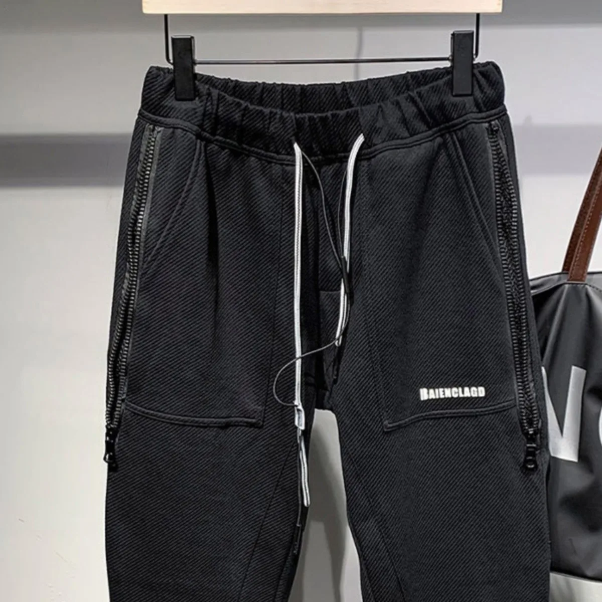 Outono inverno masculino tamanho grande 250 pou calças casuais finas workwear solto ajuste nove pontos algemado esportes harlan sweatpants