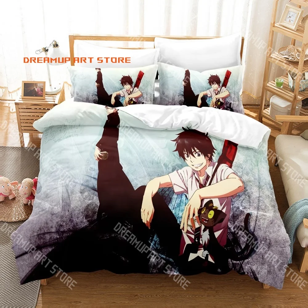 3D Print Blue Exorcist Ao no Bedding Set Single Twin Full Queen King Size Bed Set Adult Kid Bedroom Duvetcover Set