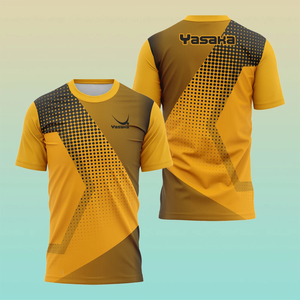 Fashion 3D Digital Print Men's T-Shirt Comfortable Breathable Tennis Training Wear Casual O Neck Table Tennis Short Sleeve Top