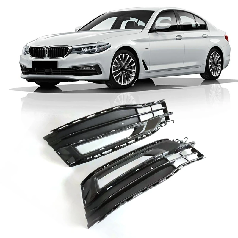 Front Bumper Fog Lamps Grille Replacement Mesh Grill For -BMW 5-Series G30 G31 G38 51117409547 51117409548