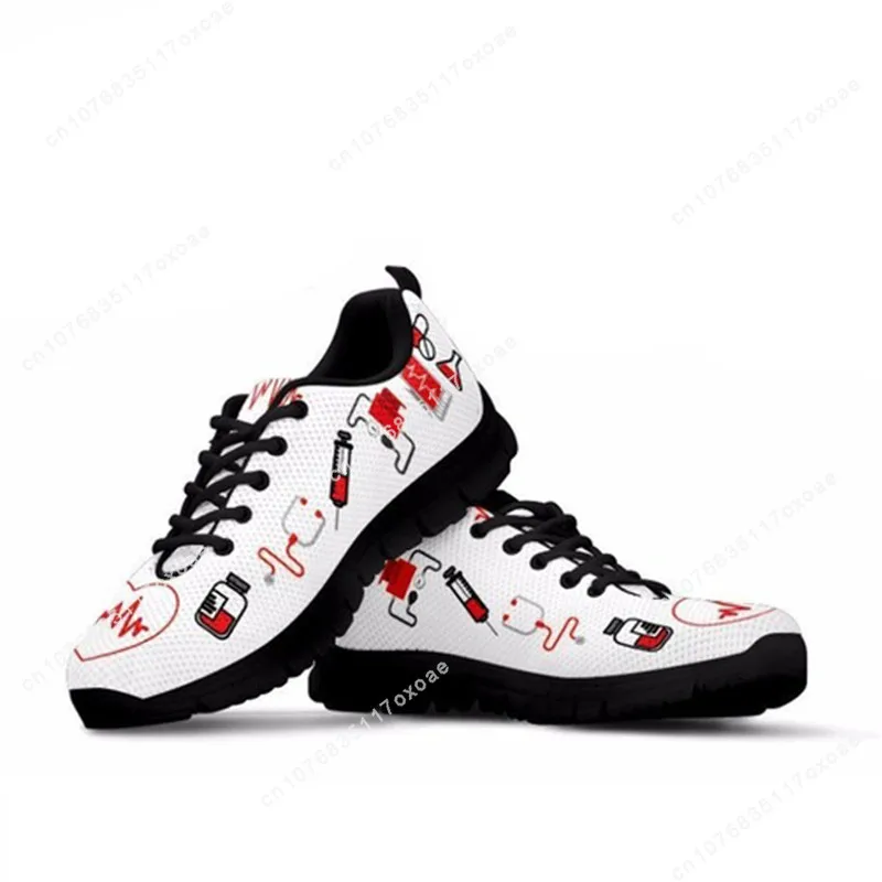 Shoes Women Flats Shoes Fashion Design Nurse Heart Print Casual Women's Sneakers Female Footwear Comfortable Zapatos New