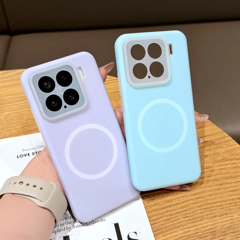 Jelly Matte For Magsafe Cases For Xiaomi 15 14 Pro 14Pro 15Pro Camera Protection Magnetic Wireless Charge Candy Bumper Cover