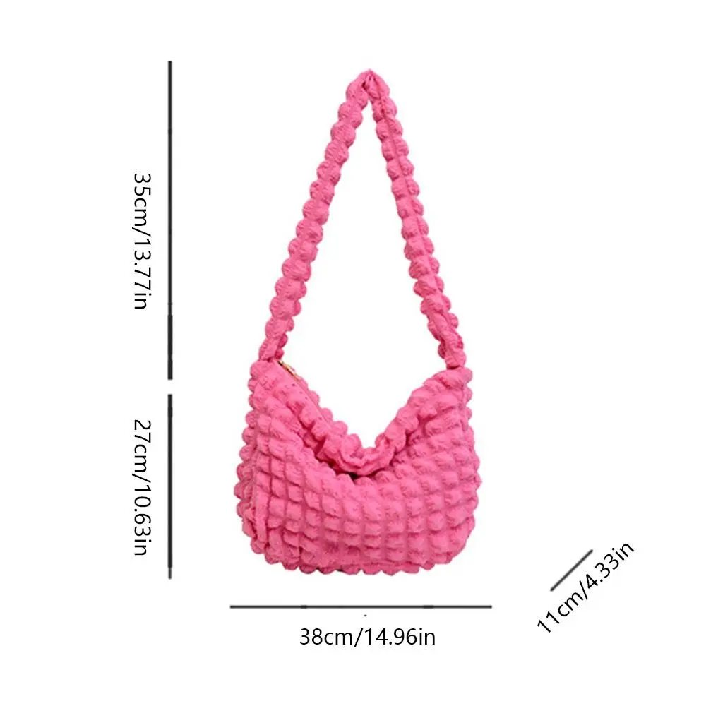 Women Cloud Shoulder Bags Pleated Bubble Large Capacity Female Underarm Bag Tote Shopping Bag Soft Cloth Ruched Handbag