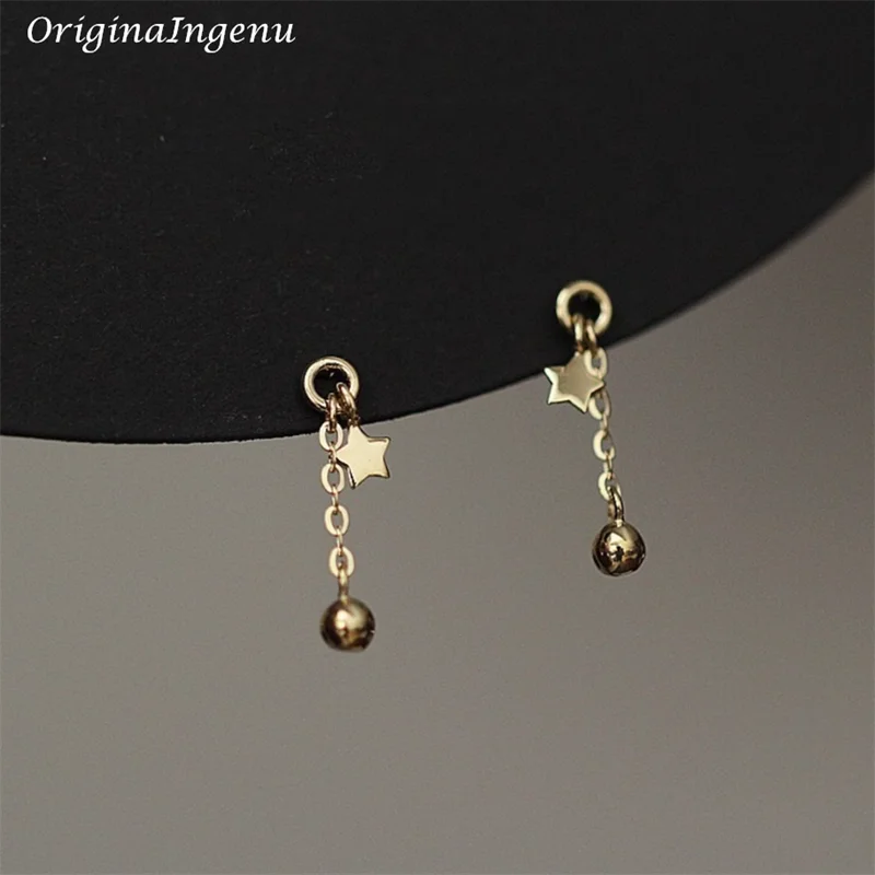 

Solid 9K Gold Star Dangle Earrings Dainty Women Earrings 9k Gold Jewelry Minimalist Tarnish Resistan Fine Jewelry