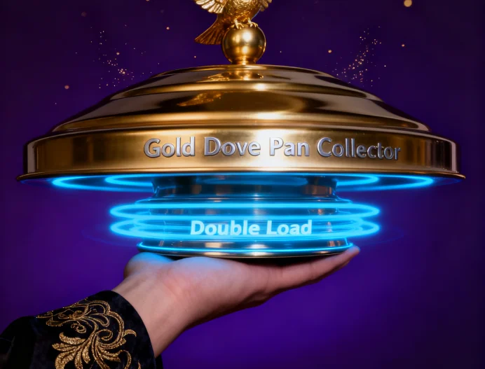 Gold Dove Pan Collector Double Load Stage Magic Tricks Professional Magician Illusions Gimmick Prop Accessory for Appearing
