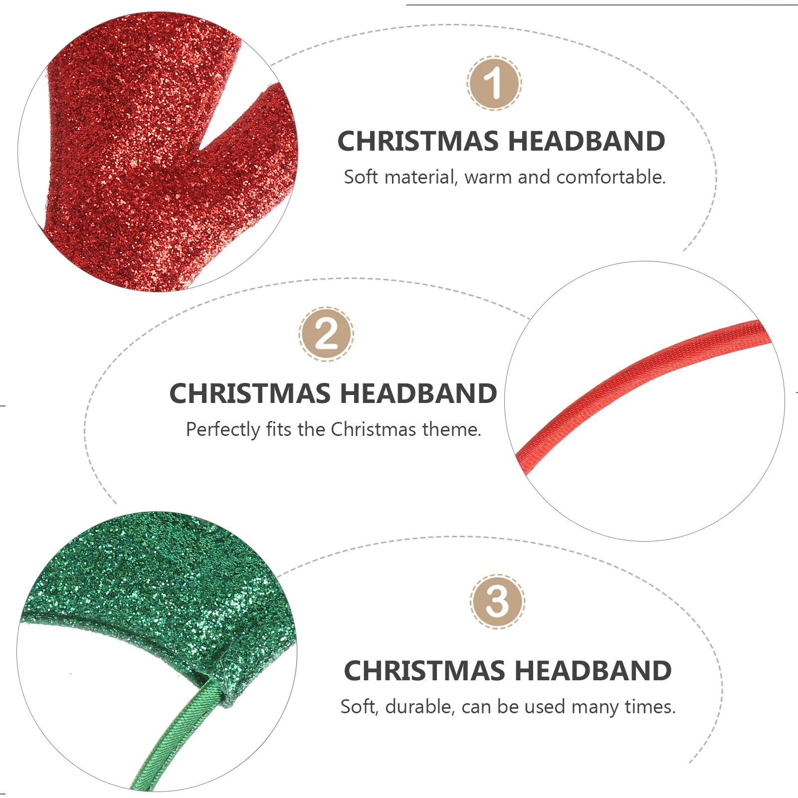 

4Pcs Kids Antler Hair Hoop Christmas Party Headband Reusable Safe Material Child Wearable Holiday Decoration Accessory