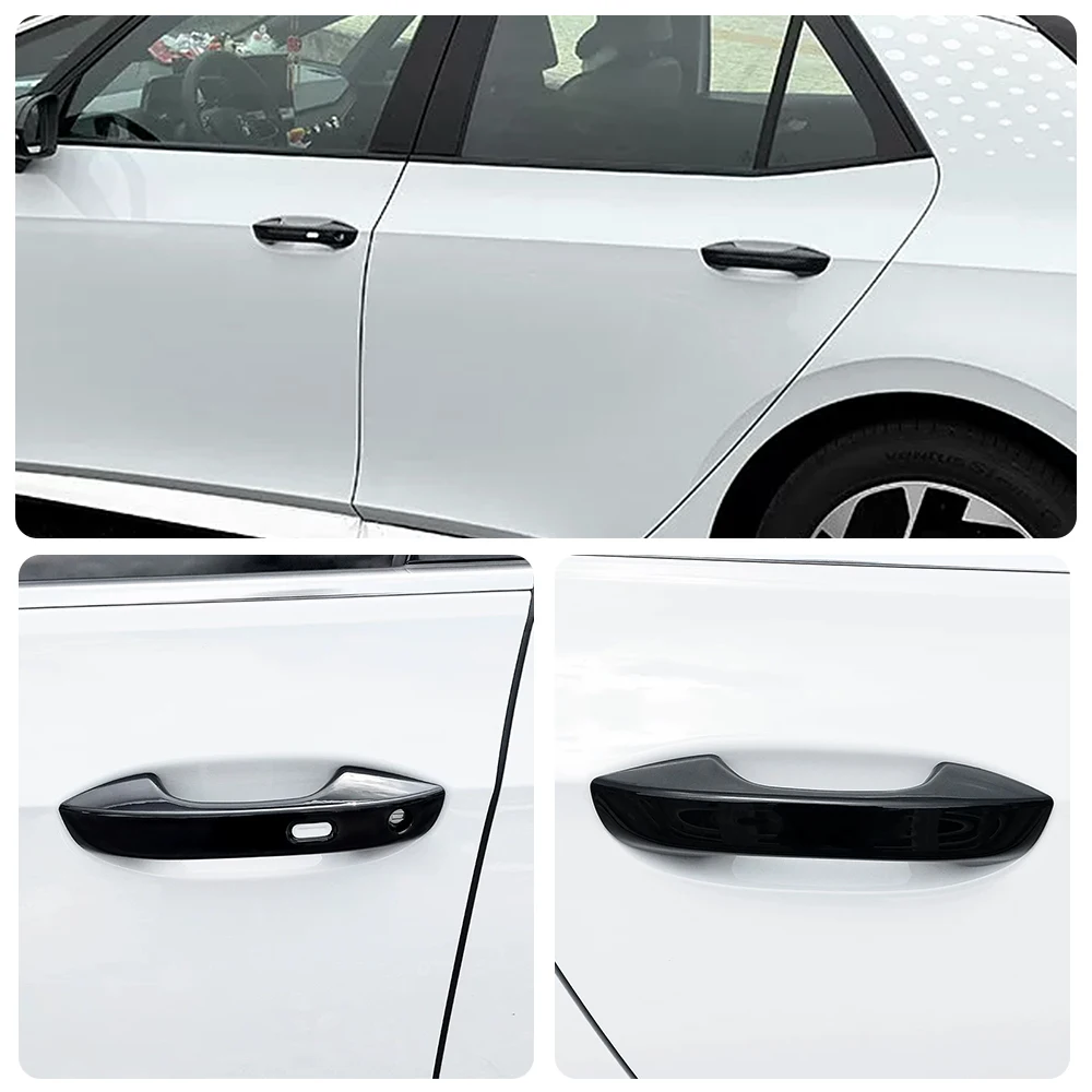 Für Volkswagen VW Golf 8 MK8 2020-2026 LHD Carbonfaser-Farbige Chrom-Türgriffabdeckung Glänzende Klavierlack-Schwarz Dekor-Aufkleber – Detail 3