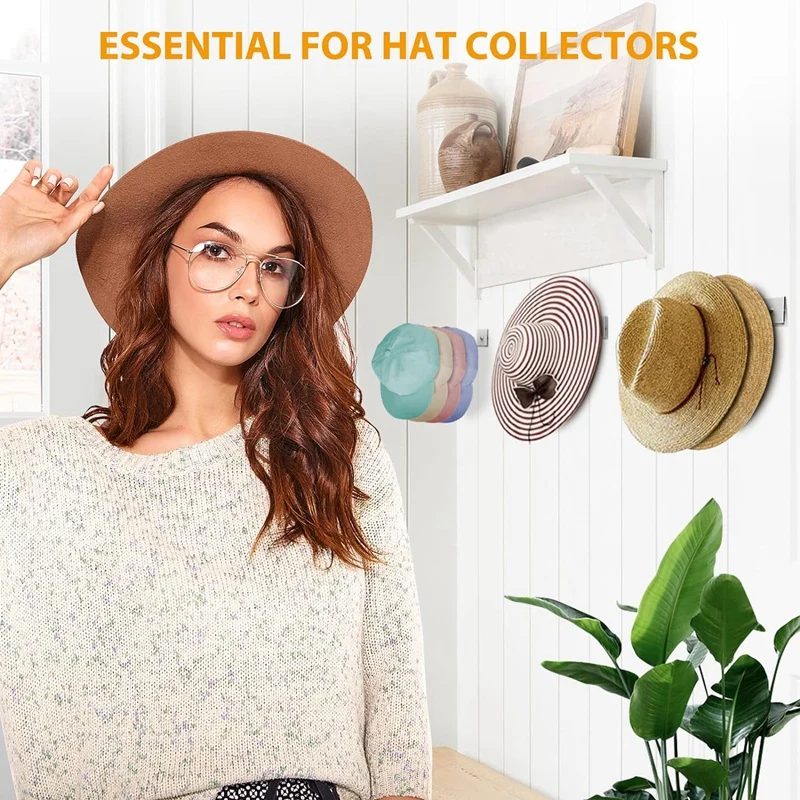 6 قطع حامل القبعة حامل القبعة الاكريليك الشفاف المنظم عقد ل رف القبعات الجداري شماعات القبعة للباب