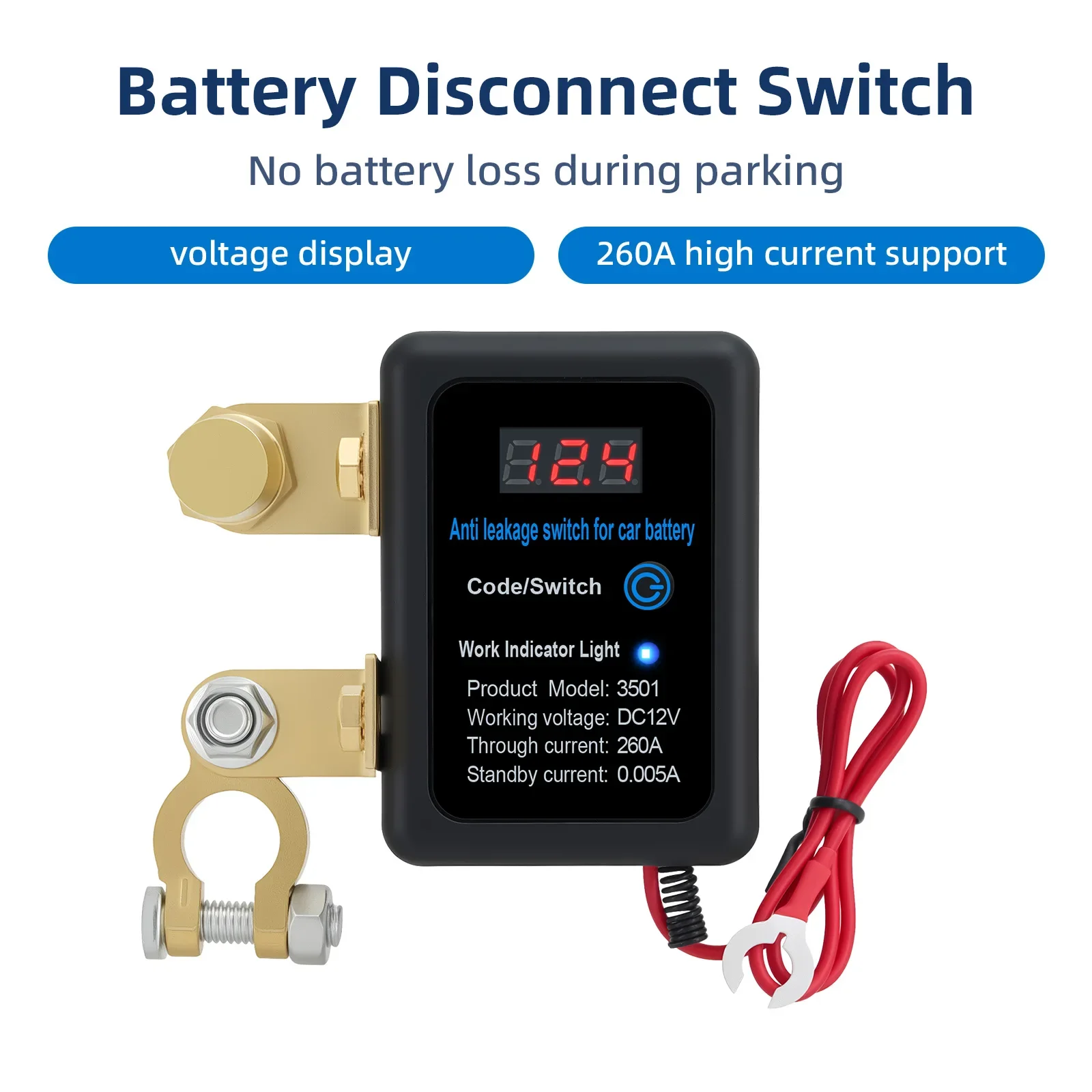 DC 12V Auto-Abschaltschalter 260A Batterie-Trennschalter mit Fernbedienung und LED für LKW – Detail 6