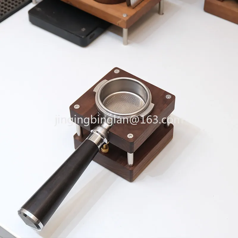 Factory direct sales of Italian 58mm coffee powder pressing base Solid wood gram adjustment powder pressing base Special tool