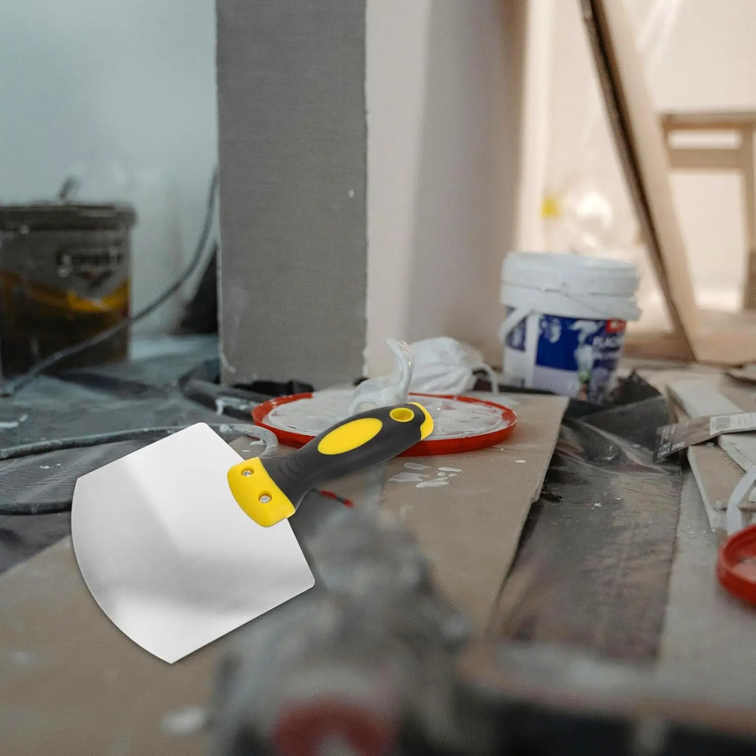 Stainless Steel Putty Knife Wall Paint Plaster Trowel Arc Ash Shovel Paint Feed Filling Scraper Blade Spatula Construction Tools
