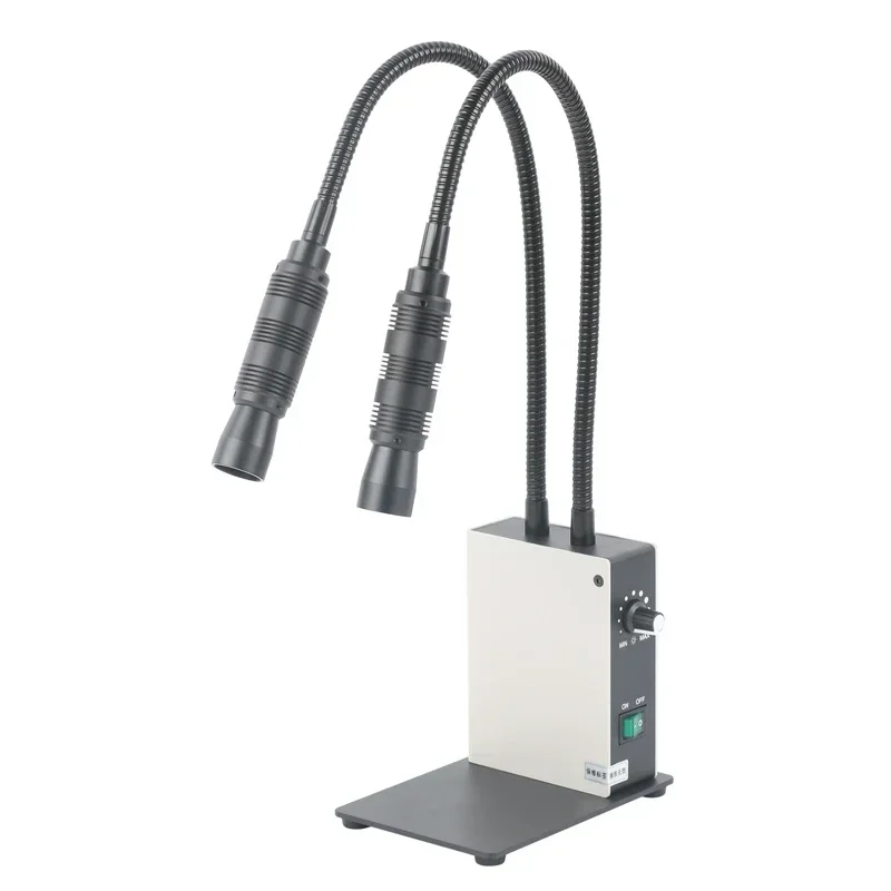 Cabeça Dupla Spot Light Led Duplo Gooseneck Ajustável Fonte de Lâmpada para Microscópio Estéreo Câmera Iluminador 20w 6000k