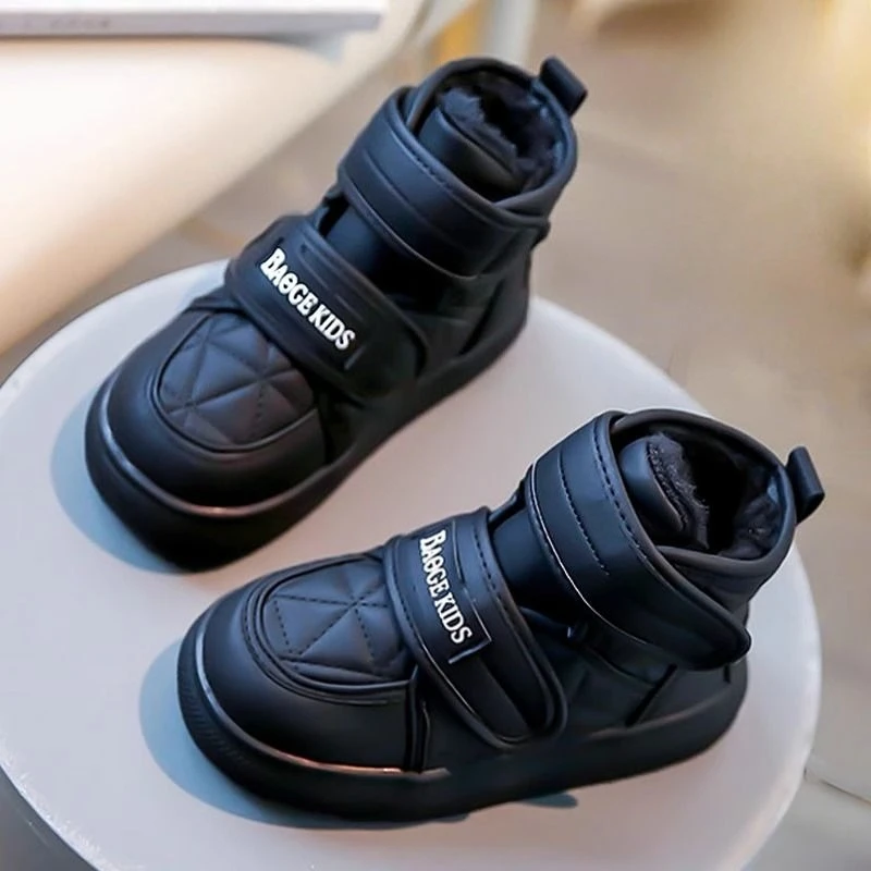

Boys Winter Snow Boots 2026 New High Top Warm Cotton Shoes Kids Waterproof Anti-Slip Outdoor Footwear for Big Kids