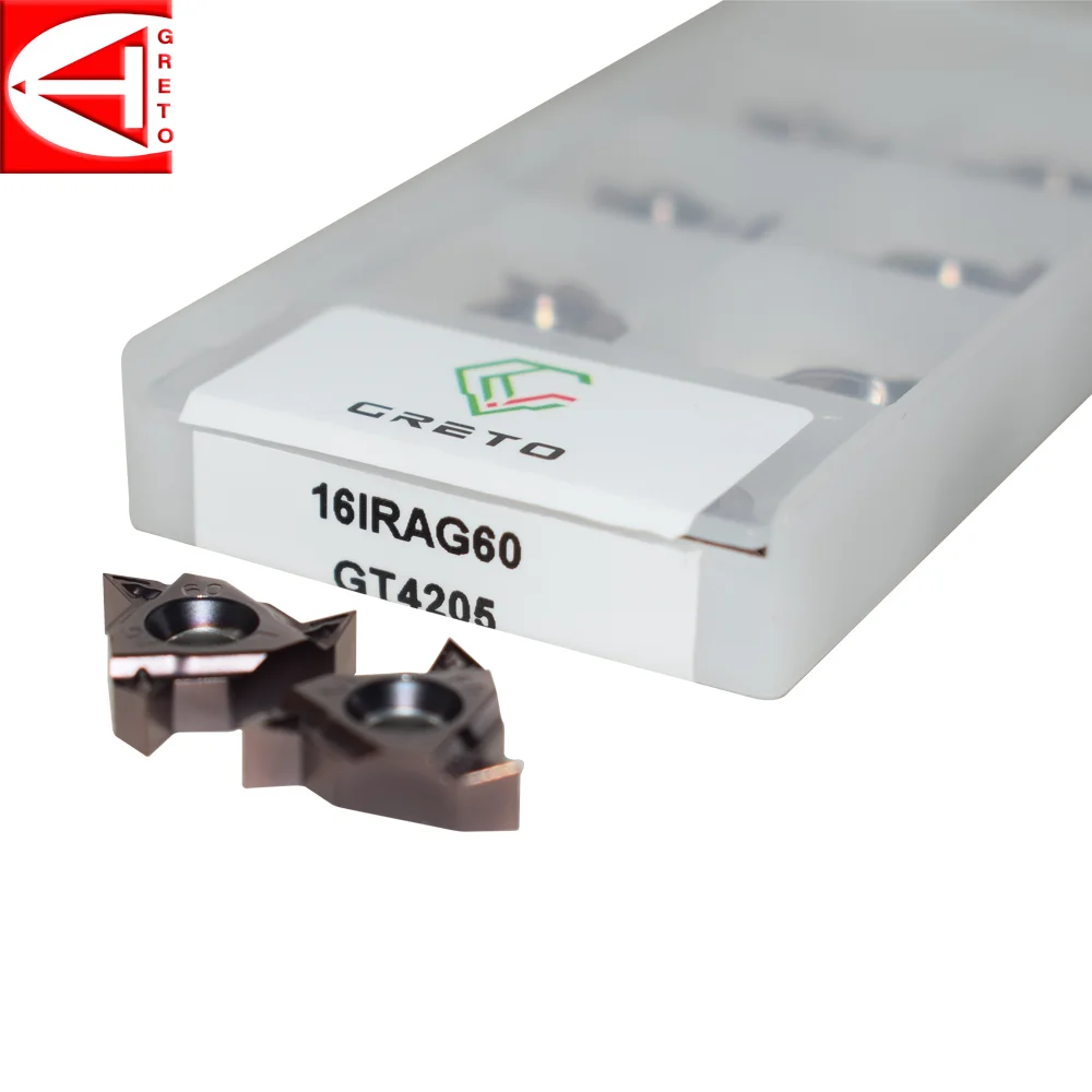 GRETO 16IRAG60 Carbide Tablet Cnc Inserts Thread Cutter Cutting Turning Tool 16 IRAG60 16IRAG55