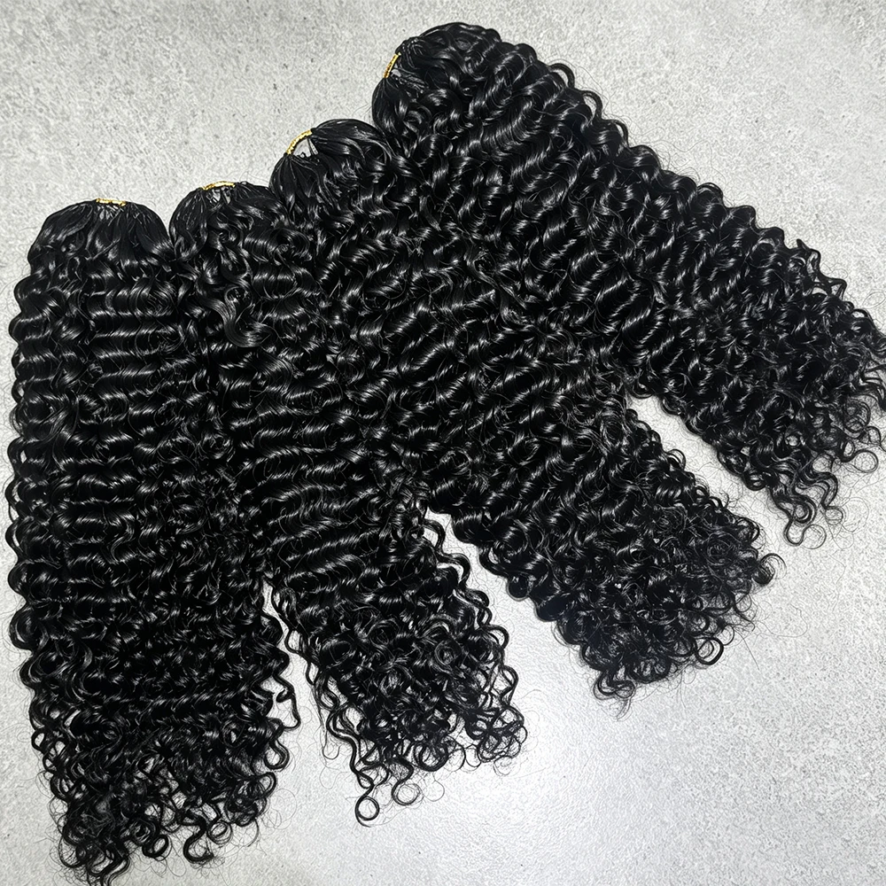 2 3 4 5 Pcs For Braiding Boho Braids 12A Loops Hook Curly Human Hair Extension Light Small Spirals Loops Feather Miracle Hair Hooks Pre Separated Without Knot 60g/Bundle Deep Wave Human Hair Strands For Braiding Twist