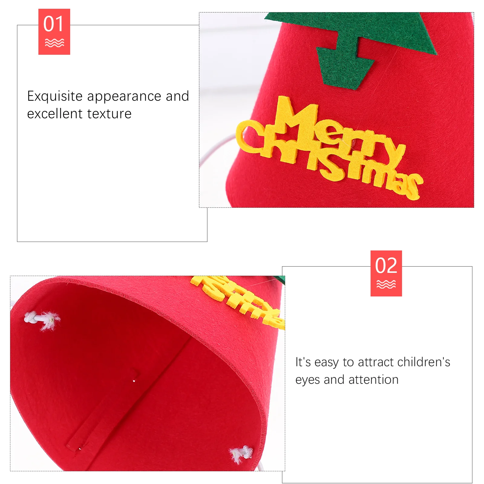 

8Pcs Christmas Hat Felt Cute Cartoon Decoration Christmas Party Ornament Felt Xmas Hat Gift Supplies Home Decoration