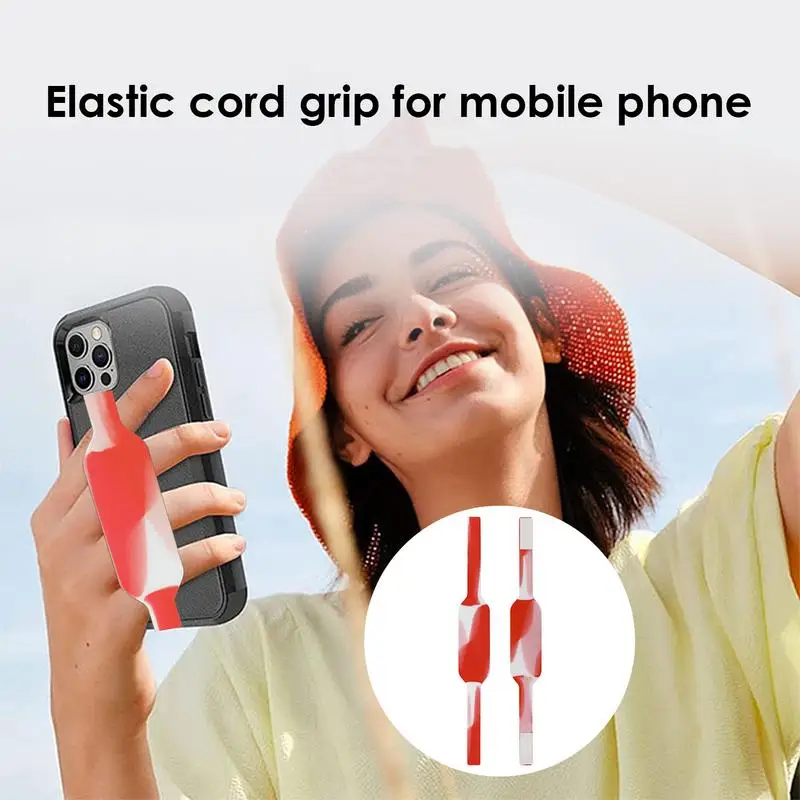 휴대폰용 실리콘 신축성 스트랩, 휴대폰용 신축성 스트랩, 부드러운 브래킷, 안전한 휴대폰 스트랩, 스마트폰용 신축성, 2 개