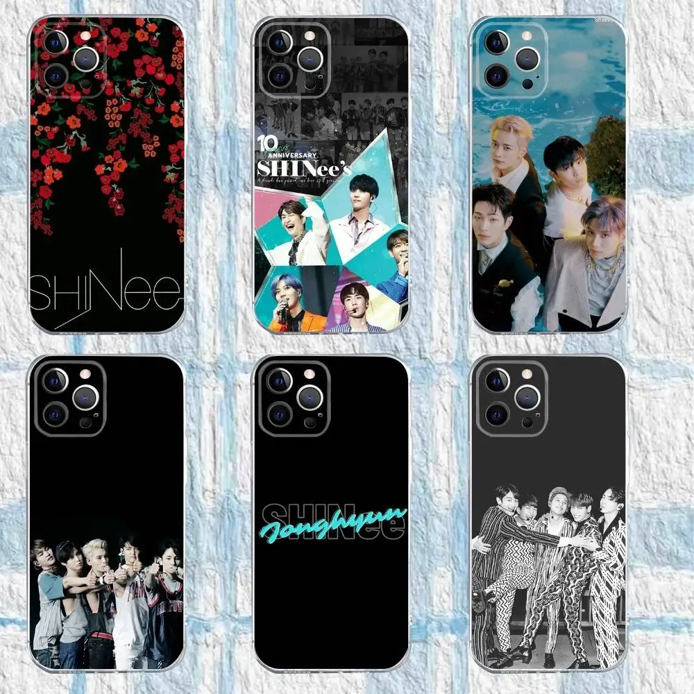 Funda de teléfono Corea Kpop S-Shinee para iPhone 16,15,14,13,12,11 Pro,Max,Plus,X,XS,XR,SE,Mini silicona transparente suave