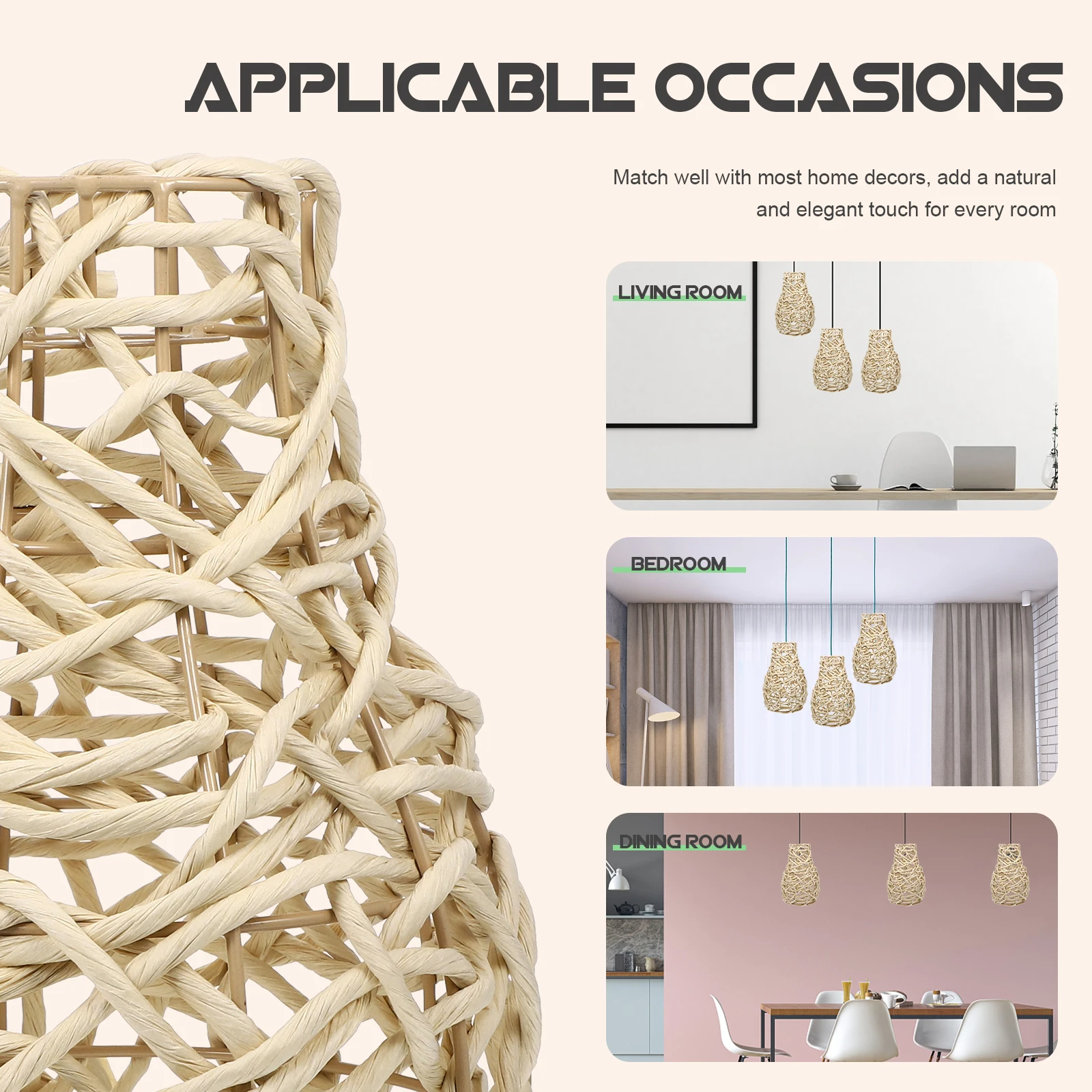 

Тканый абажур в стиле бохо, подвесной светильник, абажур, уникальный деревенский дизайн, домашний декор, люстры, замена потолочного абажура