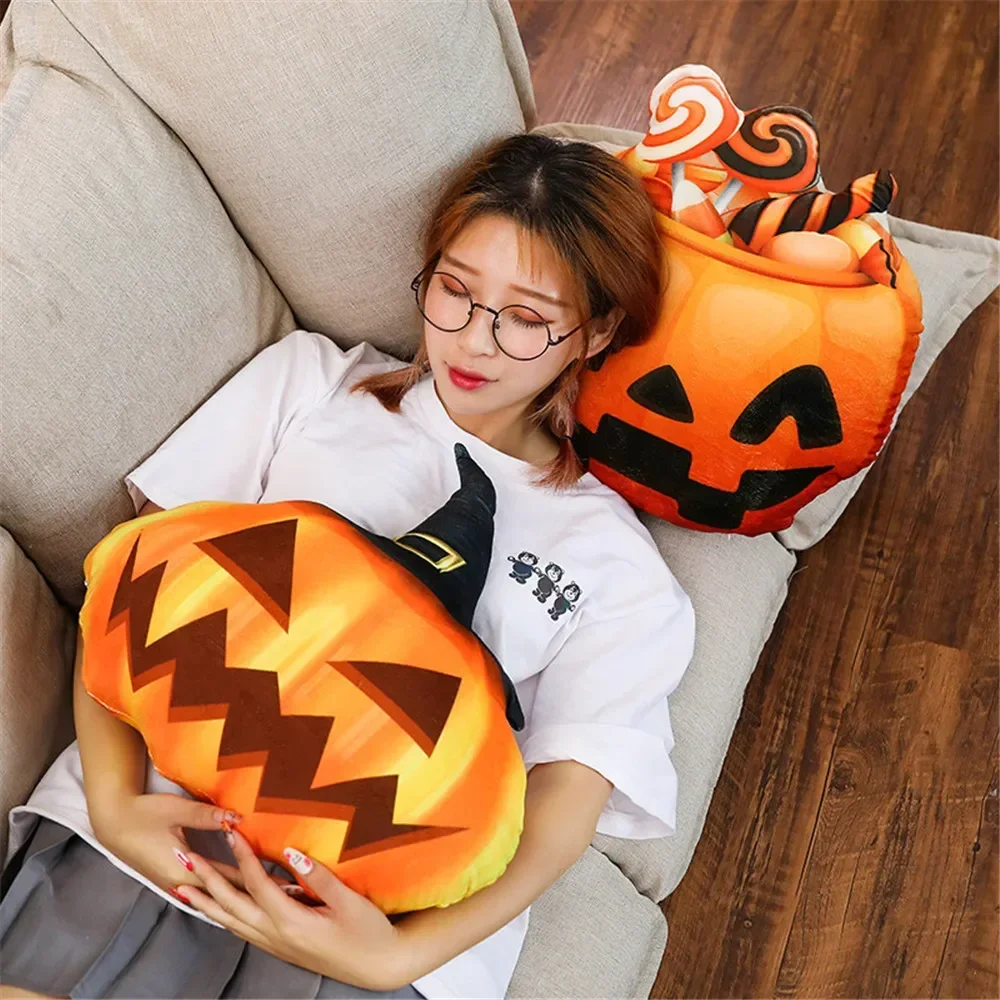 50cm Creative halloween pumpkin doll stuffed plush toy Car Sofa bed soft pumpkin hold pillow kids Children halloween gift