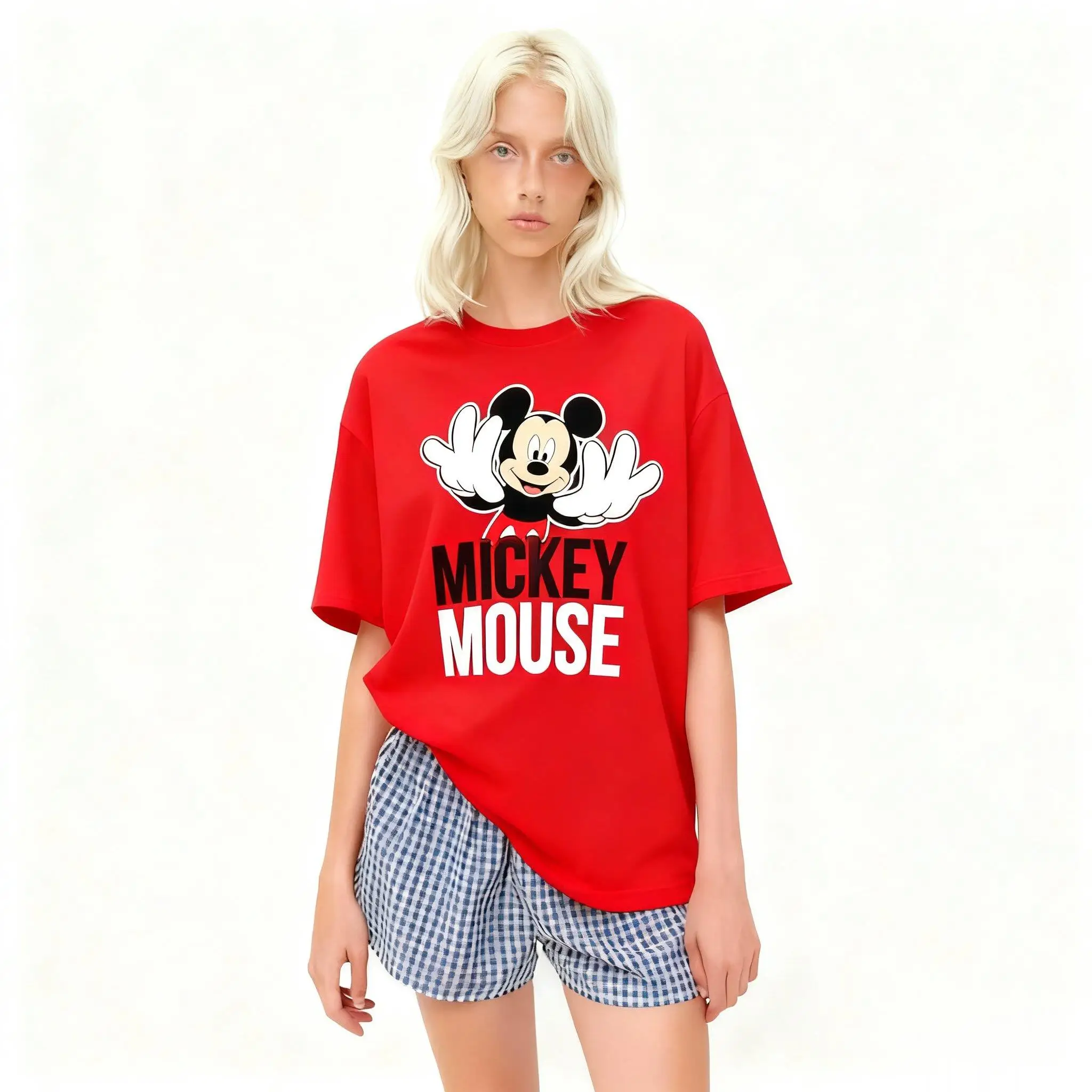 

Oversized Casual Mickey Mouse Cartoon Print T-shirt Women Men Summer Tops Streetwear Graphic Tees Disney Vintage Fashion Trendy