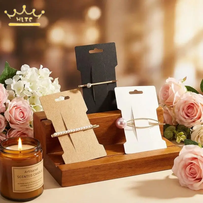 Hairpin Card Jewelry Card Kraft Paper Brown Black and White Three-Color Paper Cards Hair Ties Elastic Bands Hair Accessory Cards