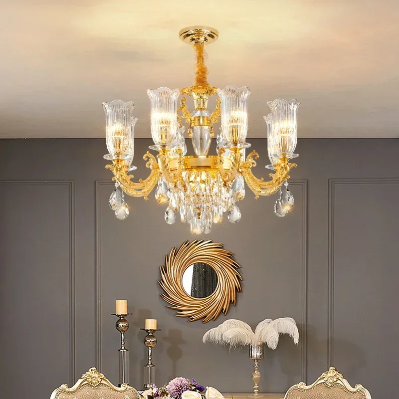 Brothr Luxury Crystal Pendent Lamp Led European Living Room Restaurant Bedroom Villa Hotel Duplex Staircase Chandelier