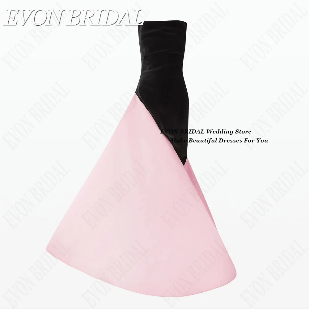 EVON BRIDAL Contrast Color Evening Dress Women Strapless Mermaid Sleeveless فساتين للمناسبات الخاصة Formal Occasion Dresses