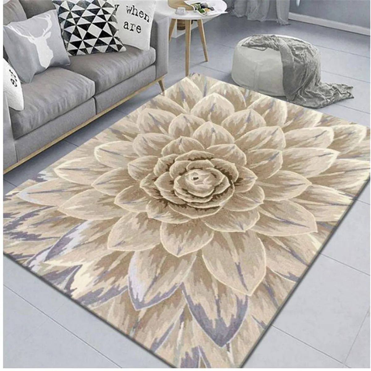 

New Chinese living room carpet bedroom hand-painted printed sofa bed blanket home machine washable tatami mat full Floor mat