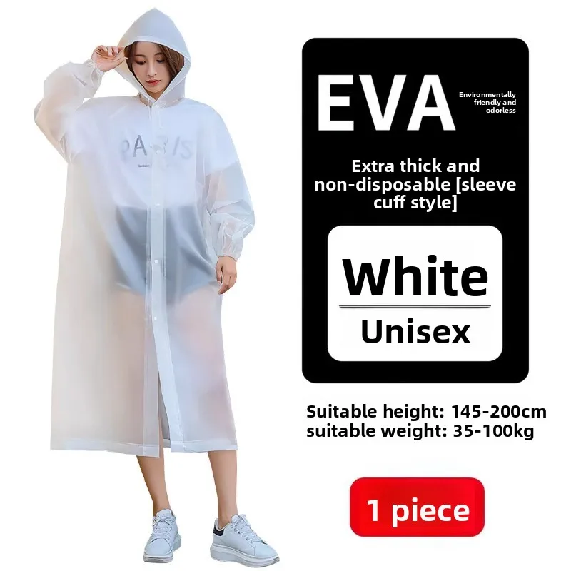 Poncho de pluie EVA épais et réutilisable pour hommes et femmes adultes – Longue longueur pour les étudiants, la randonnée, les voyages et le Rafting