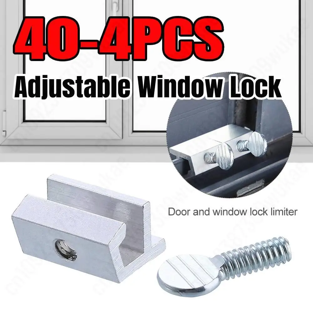 4-40PCS Adjustable Window Lock Stopper Safety Locks Anti-theft Door Lock For Kids Pets Non Punching Sliding Door Window Lock