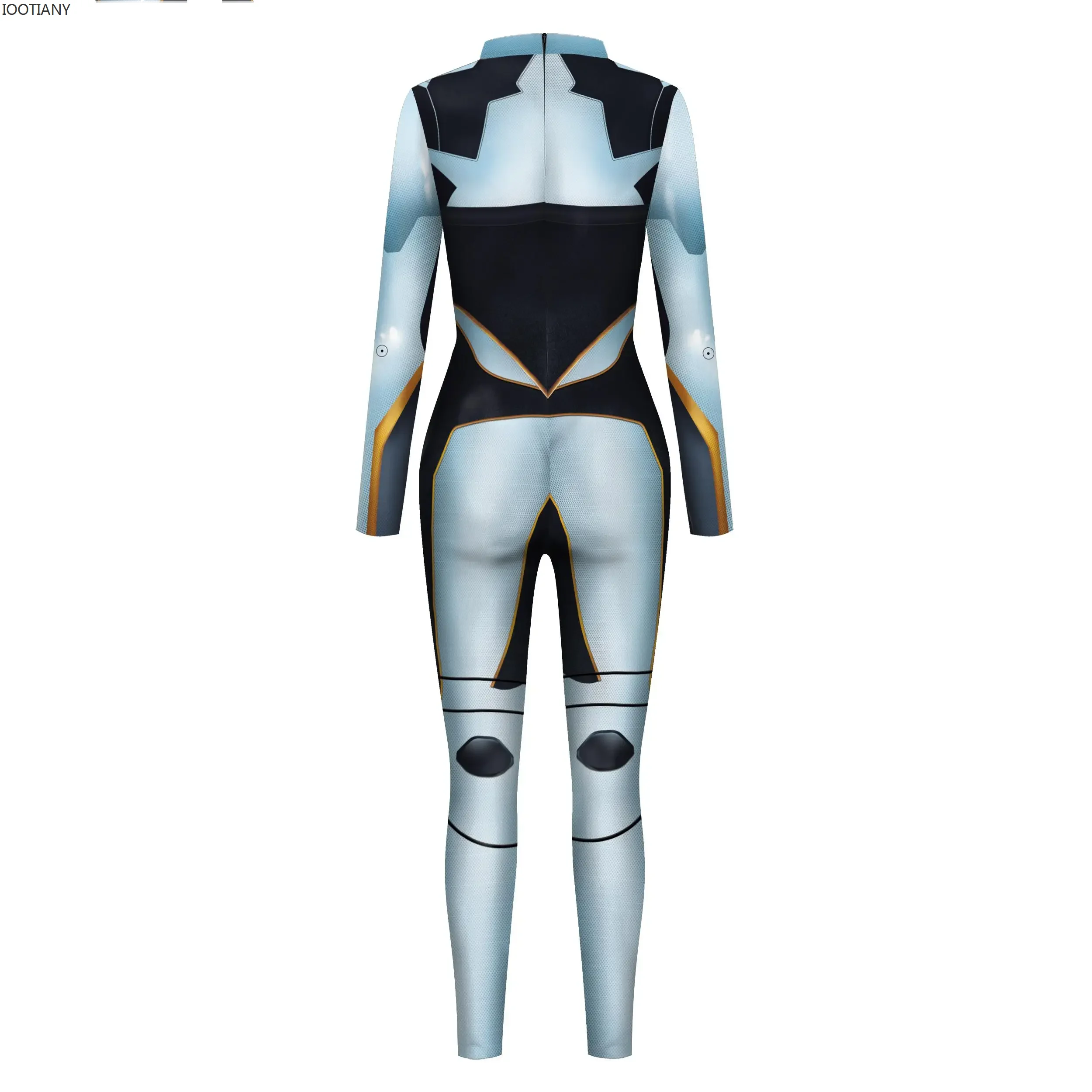 IOOTIANY Cosplay Costumes For Punk Robot Women Sexy Slim Jumpsuit Punk Mechanical  Warrior Zentai Bodysuit