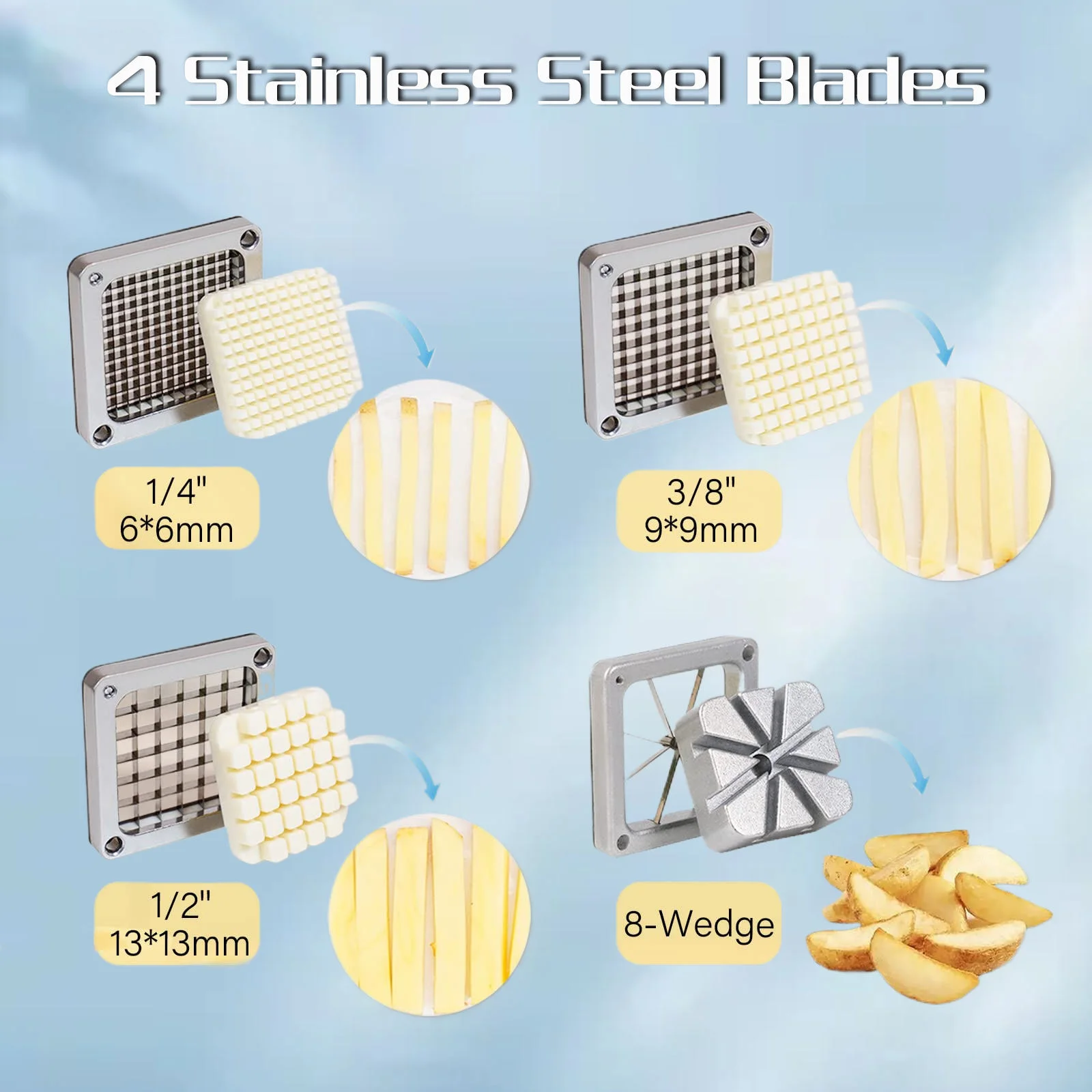 الفرنسية فراي القاطع للبطاطس المنزلية قطاعة البطاطس التجارية قطاعة البطاطس أداة تقطيع الخضراوات الفواكه القاطع معالجات الطعام