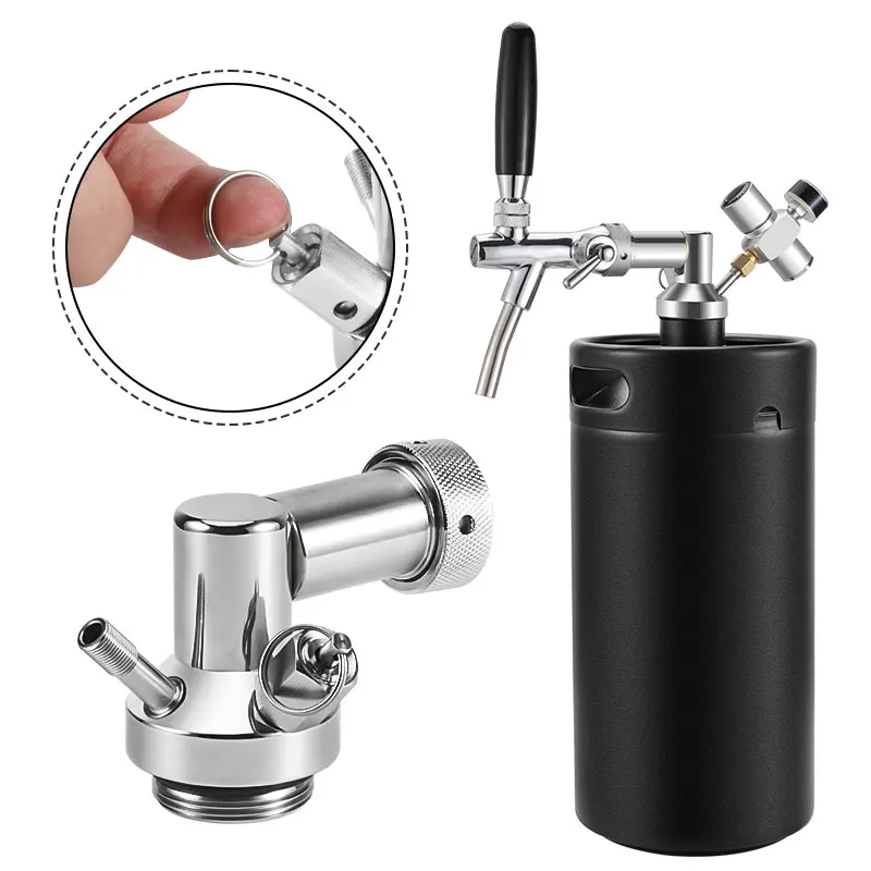 Imagem -06 - Mini Keg Spear Beer Growler Tap Dispenser Torneira de Cerveja Ajustável Todos os Tamanhos Mangueira de Silicone 5g 8g 60cm Mais Novo