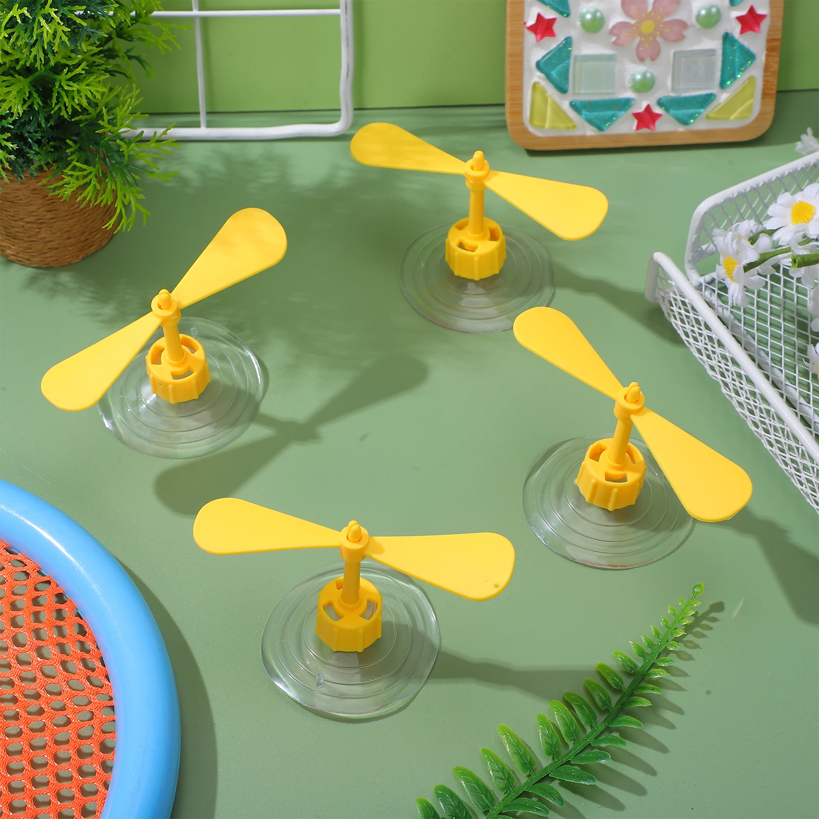 

10Pcs Creative Decor Dragonfly Suction Cup Strong Double Layer Mount for Bike Riding Safety Gear Fun Accessory Yellow