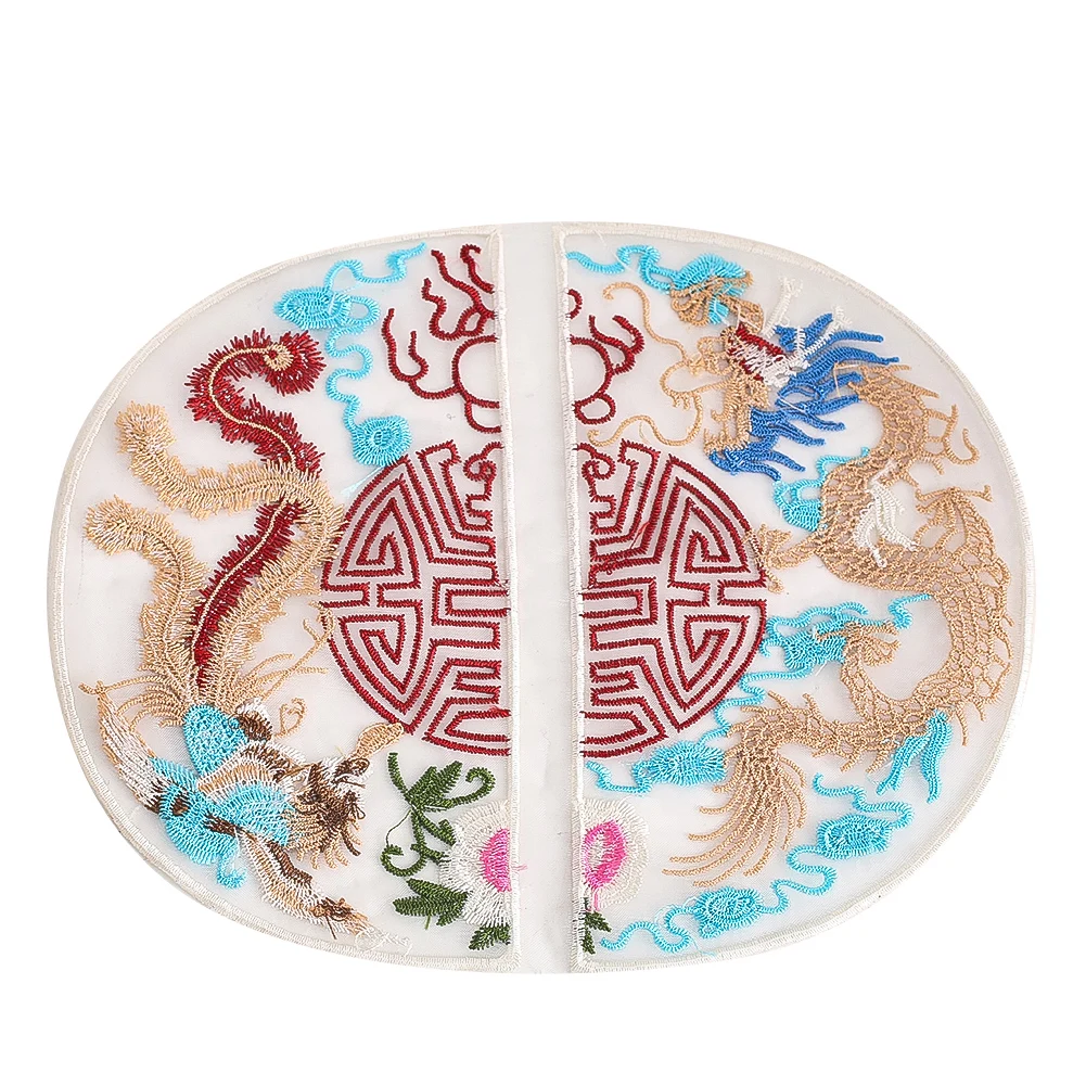 Ethnic Style Cloth Stickers Chinese Style Dragon and Phoenix Embroidery Embroidery Piece Cheongsam Ancient Clothes Decorations