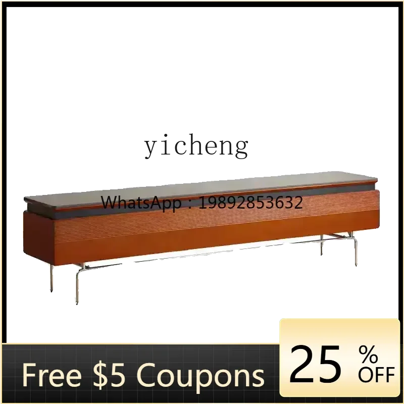 

DF medieval TV cabinet Nordic solid wood rock slab living room household small apartment storage locker