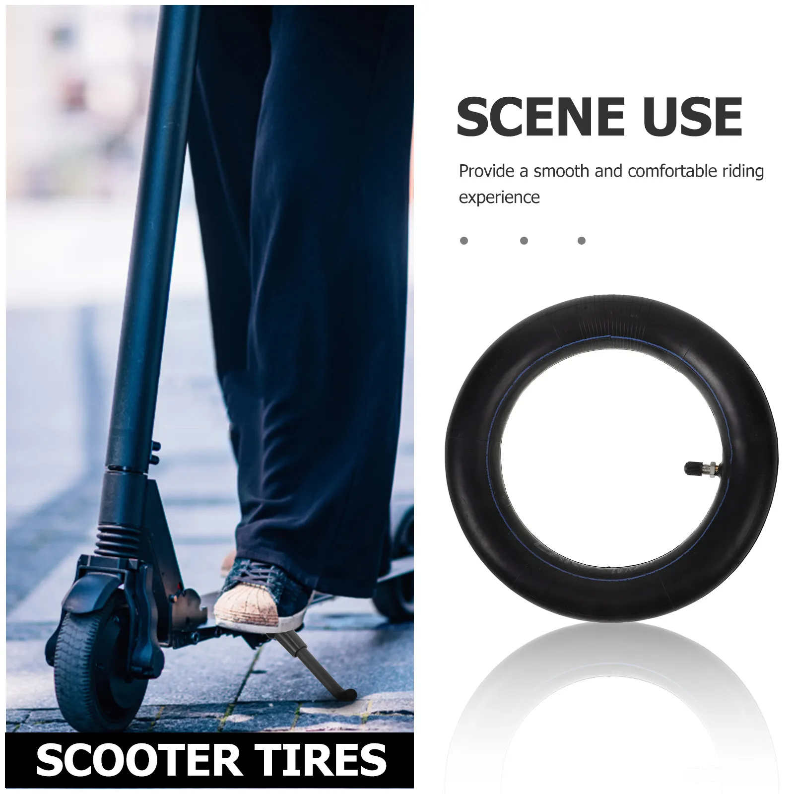 Premium Electric Scooter Inner Tube Rubber Construction Tear Resistant Performance Space Saving Foldable Easy