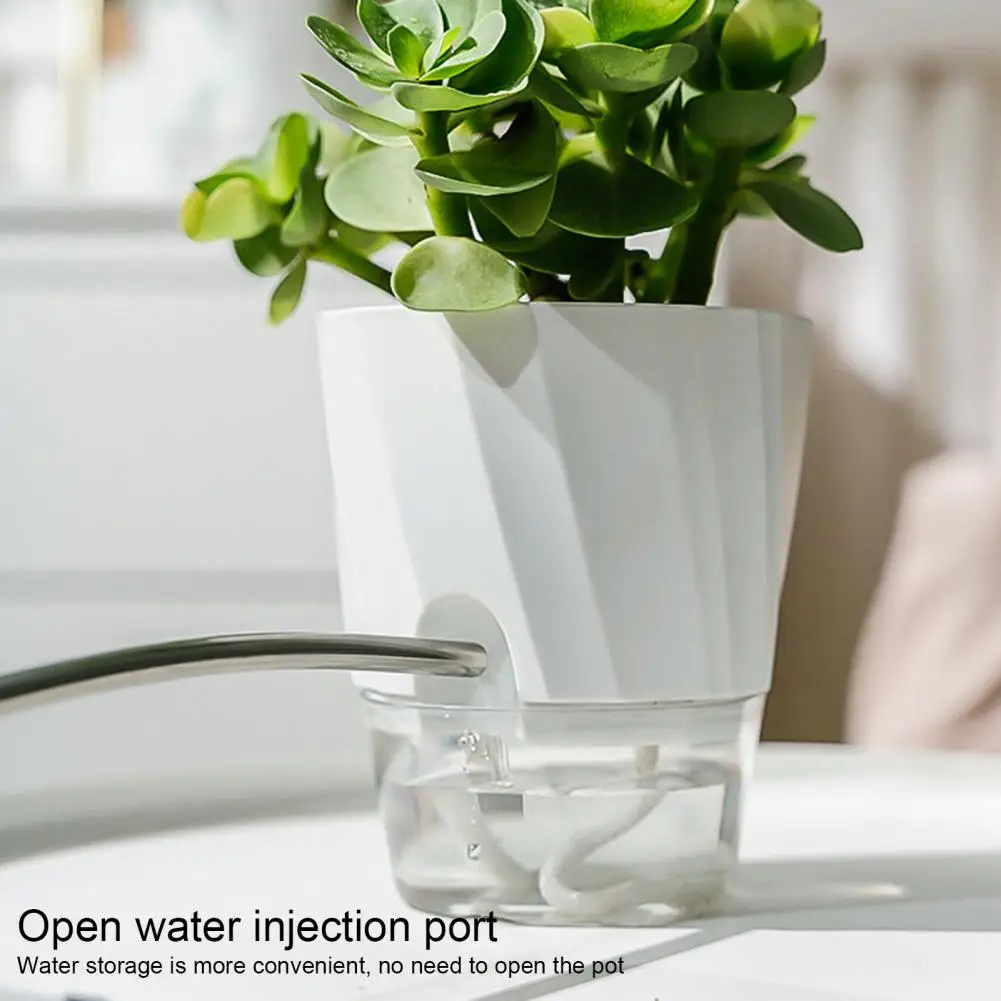 

Набор из 3 самополивающихся горшков с дренажным отверстием, прозрачным резервуаром и поддоном, для выращивания растений, трав и цветов, с фитилями и веревкой