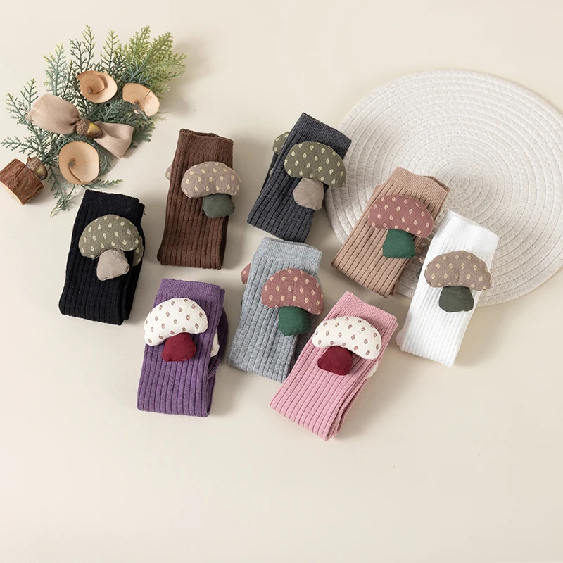 Children\'s socks, double-needle stereo doll socks, all-season style, one-size-fits-all mid-tube cotton socks, cute doll socks