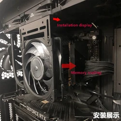 Memory overclocking heat dissipation bracket Air cooled memory cooling rack compatible with 12cm fan