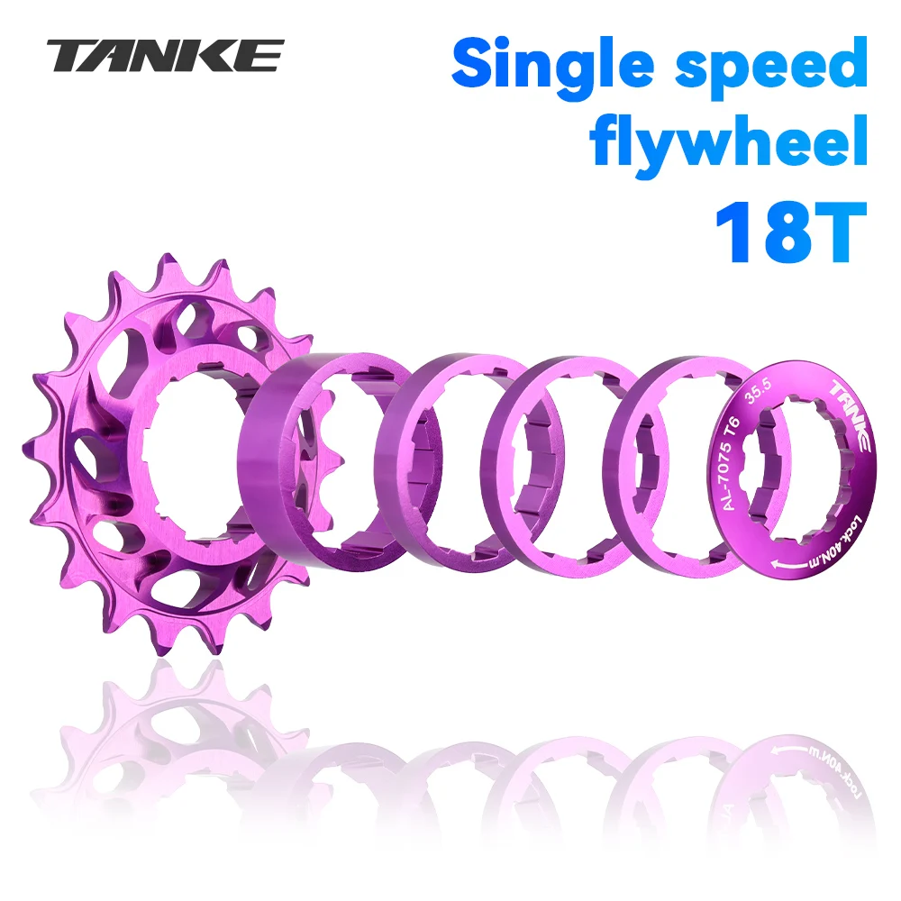 AliExpress TANKE-Single Speed Flywheel Conversion Kit,18T,HG Cassette Cog,MTB Road Bike Sprocket for Freewheel Chain,7075 aluminum alloy