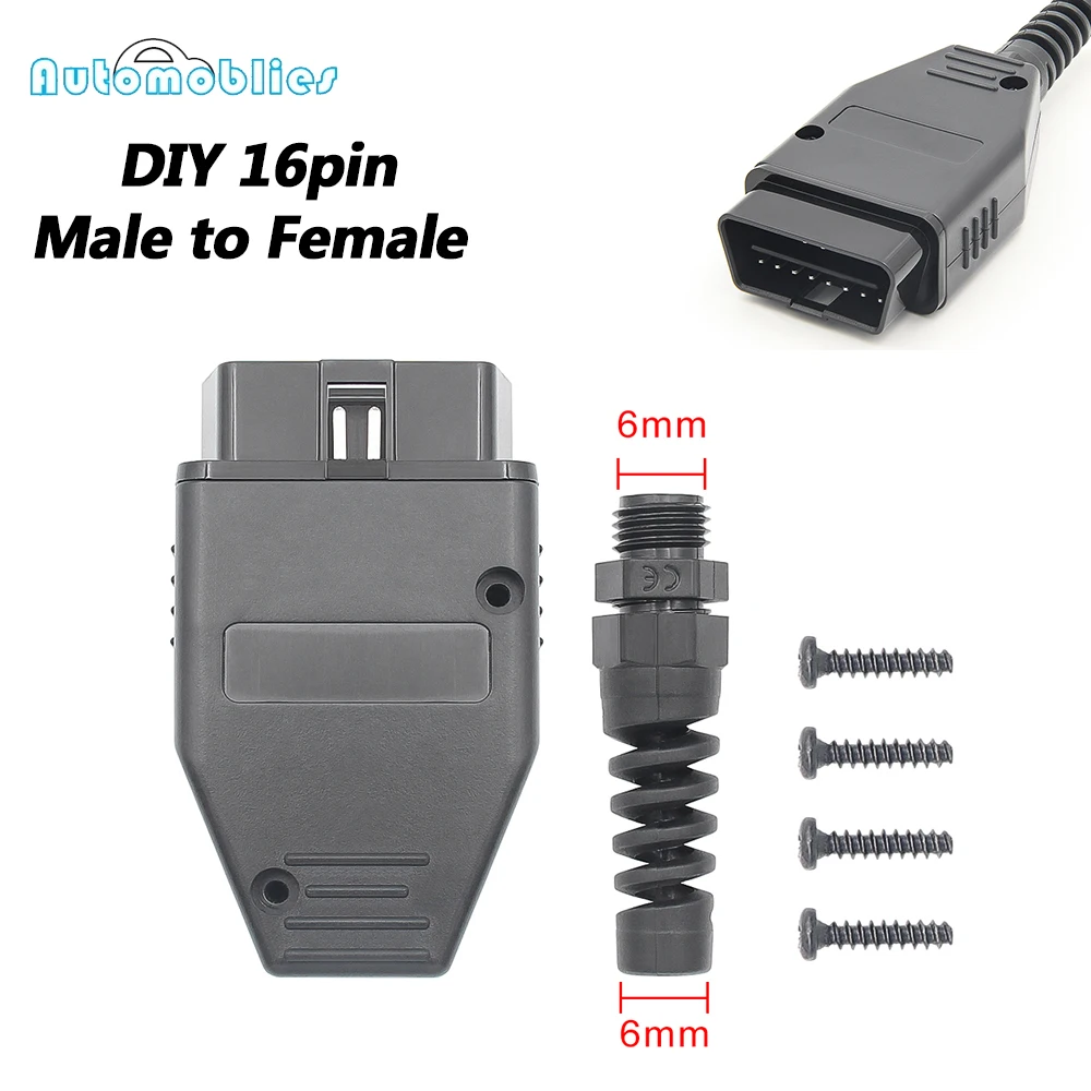 DIY Universal 16pin OBD2 Extension Cable OBDII Male to Female Automotive Car Diagnostic Auto Tool OBD 2 Connector